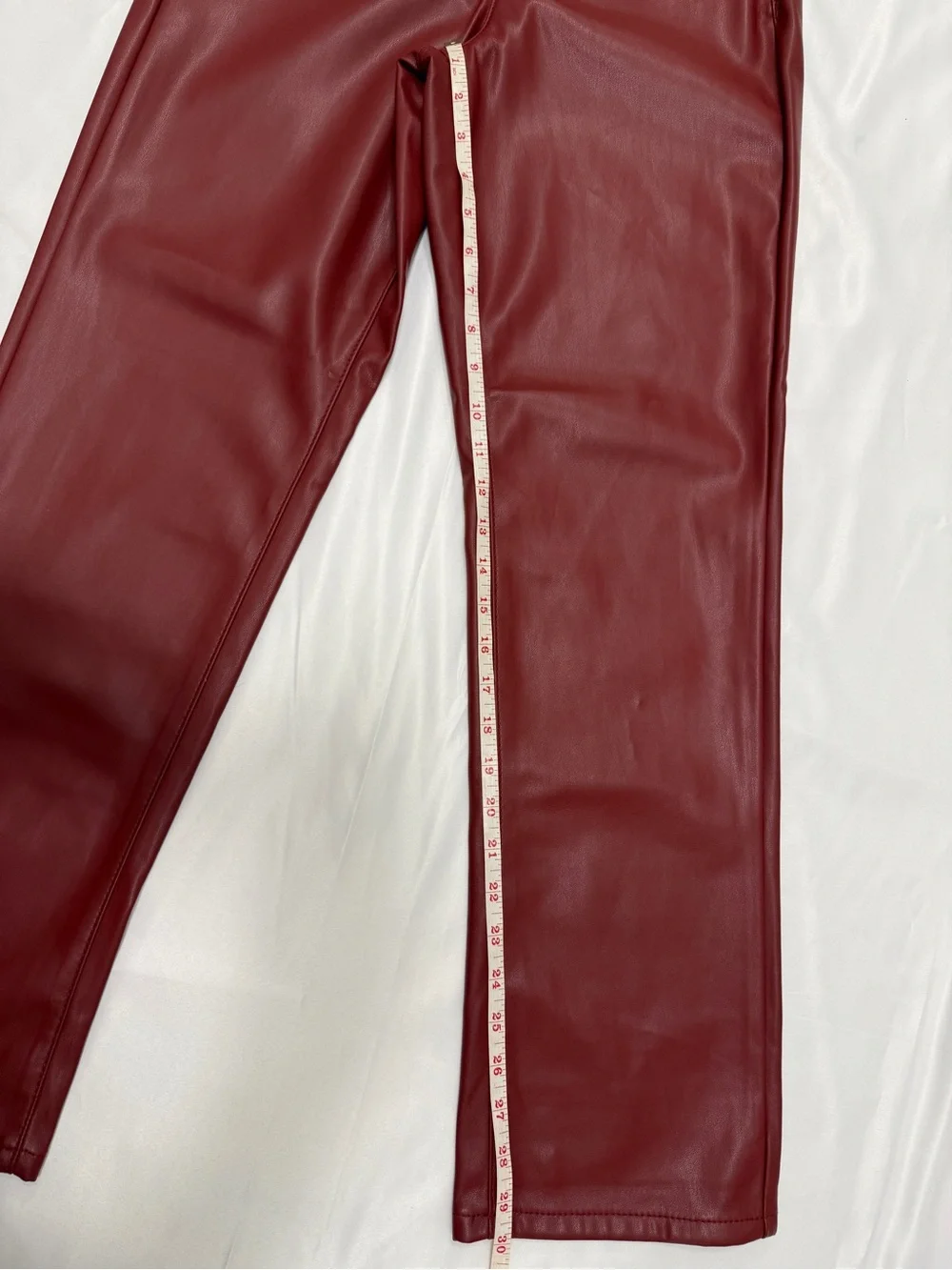Judy Blue Burgundy Faux Leather Straight Leg Jeans